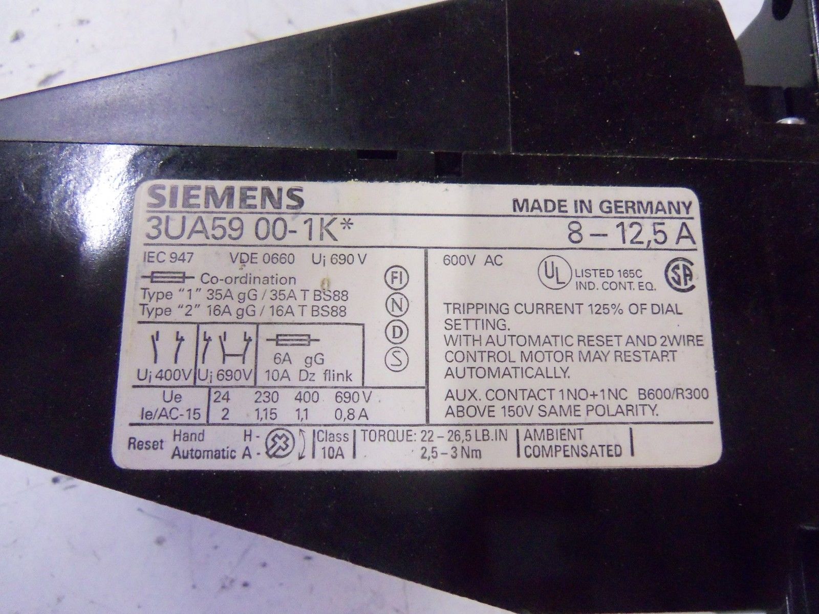 SIEMENS 3UA5900-1K* *NEW NO BOX*
