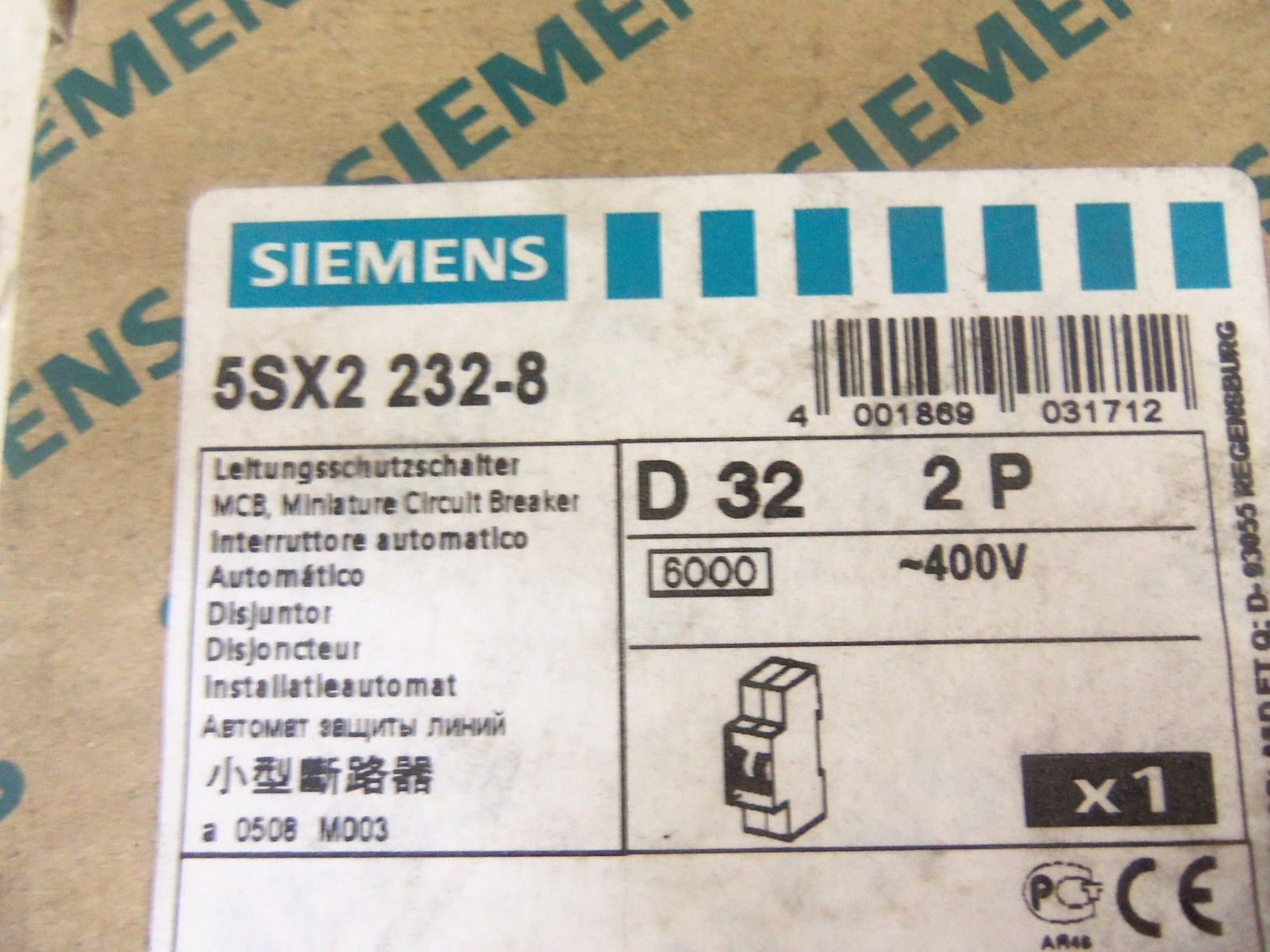 SIEMENS 5SX2232-8 CIRCUIT BREAKER 32A *NEW IN BOX*