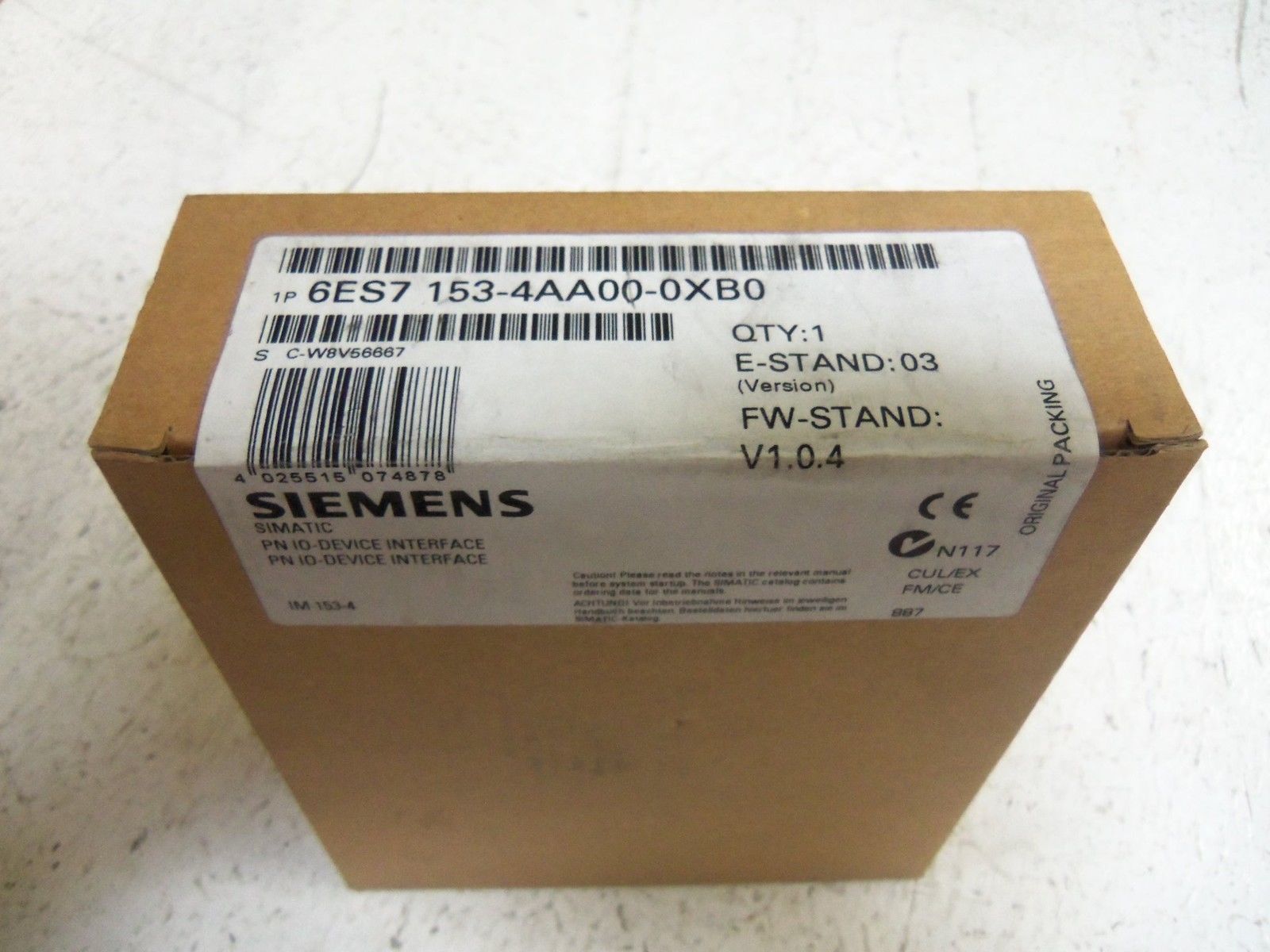 SIEMENS 6ES7-153-4AA00-0XB0 INTERFACE MODULE *SEALED*