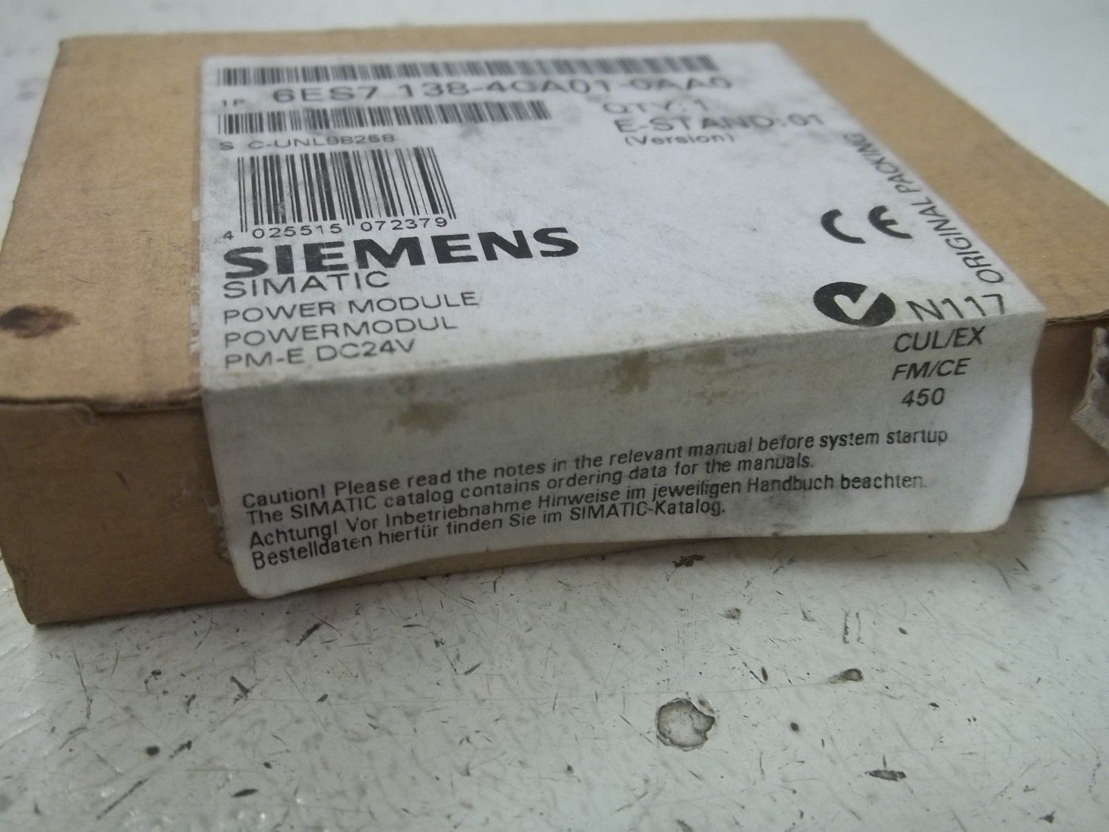 SIEMENS SIMATIC S7 6ES7138-4CA01-0AA0 POWER MODULE * FACTORY SEALED *