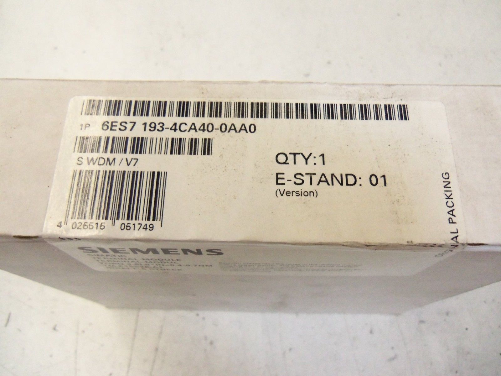 SIEMENS SIMATIC 6ES7193-4CA40-0AA0 TERMINAL MODULE *FACTORY SEALED*