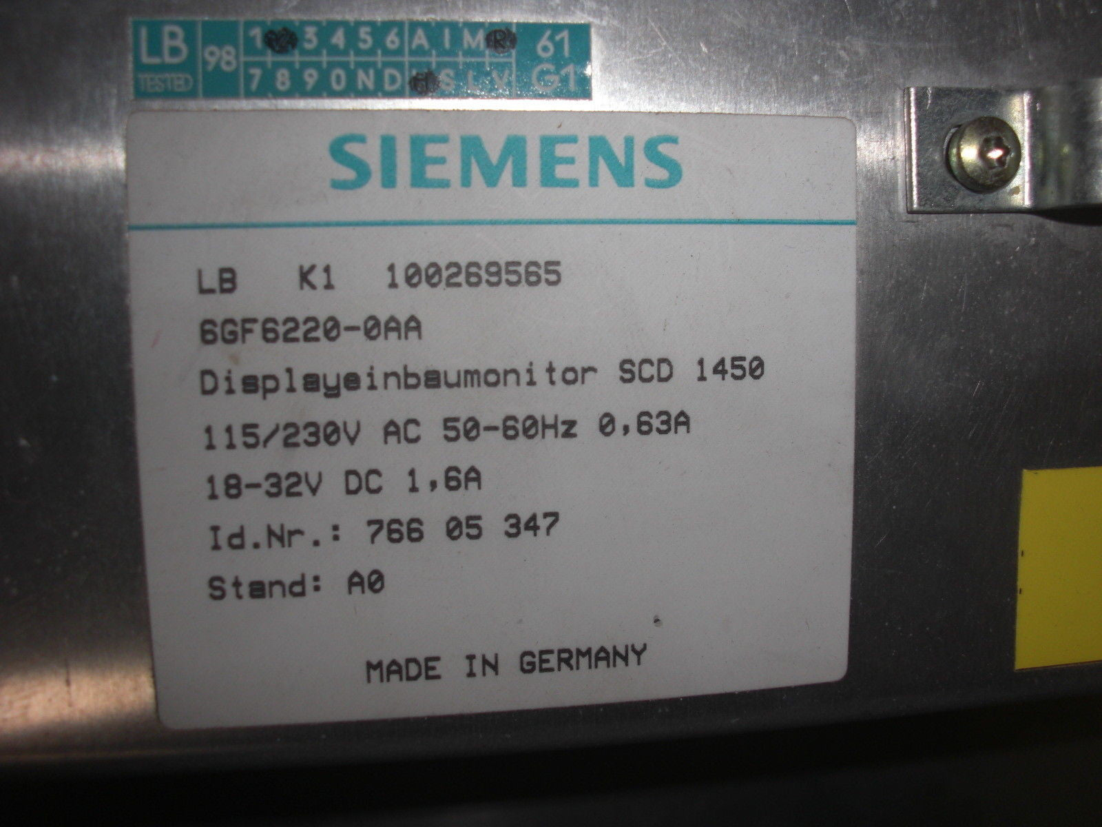 SIEMENS 6GF6220-0AA *USED*