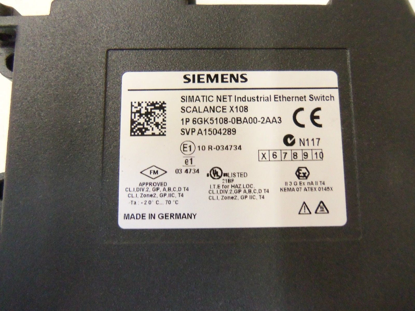 SIEMENS SIMATIC 6GK5108-0BA00-2AA3 NET INDUSTRIAL ETHERNET SWITCH *NEW IN BOX*