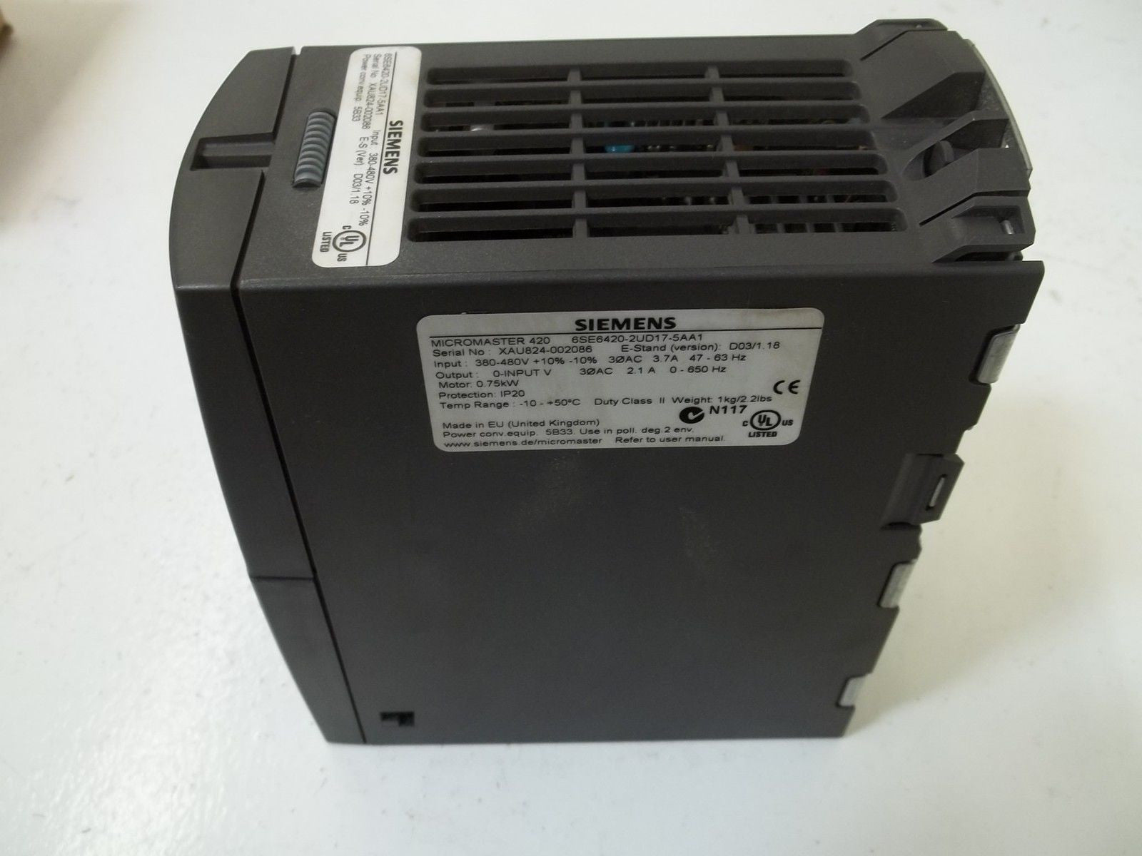 SIEMENS MICROMASTER 420 6SE6420-2UD17-5AA1 DRIVE  *NEW IN BOX*