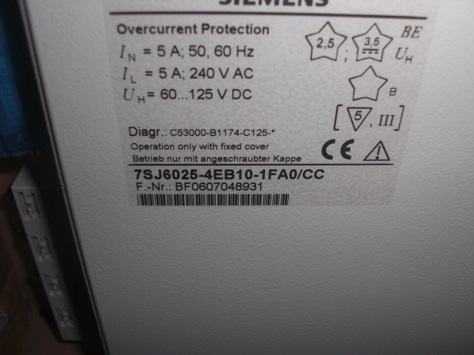 SIEMENS 7SJ6025-4EB10-1FA0/CC *NEW IN THE BOX*