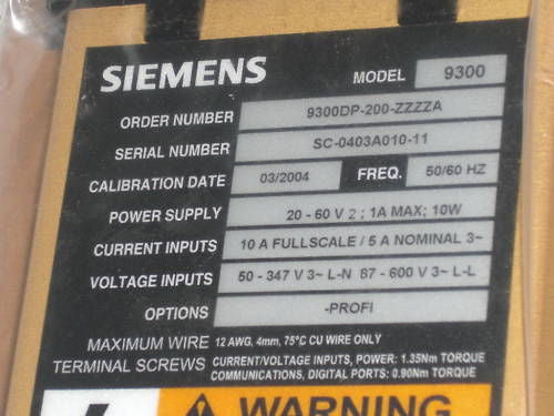 SIEMENS 9300 DISPLAY PROFIBUS  9300DP-200-ZZZZA