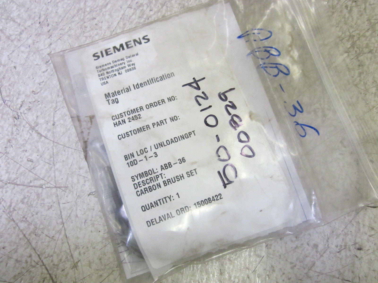SIEMENS ABB-36 CARBON BRUSH SET *NEW IN A BAG*