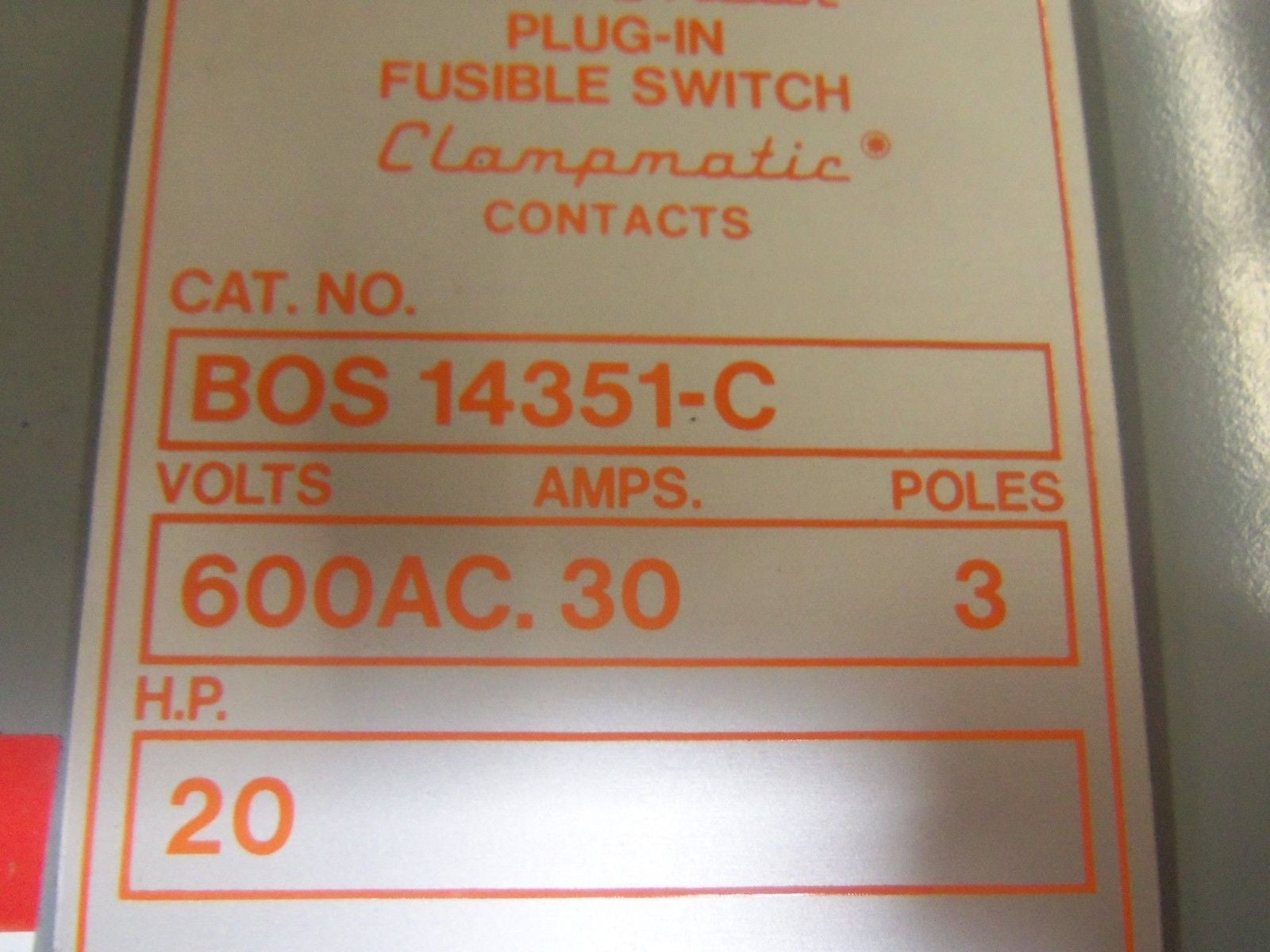 SIEMENS BOS14351-C PLUG-IN FUSIBLE SWITCH *NEW NO BOX*