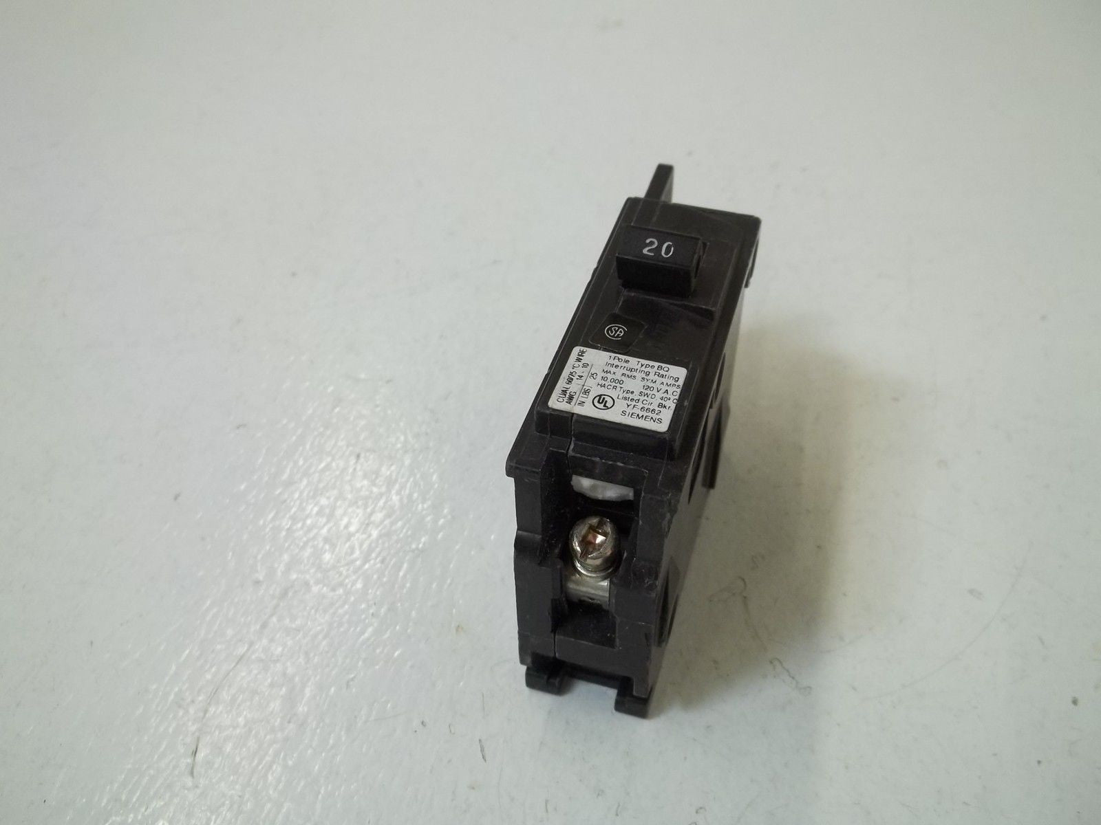 SIEMENS BQ1B020L CIRCUIT BREAKER 20A *USED*