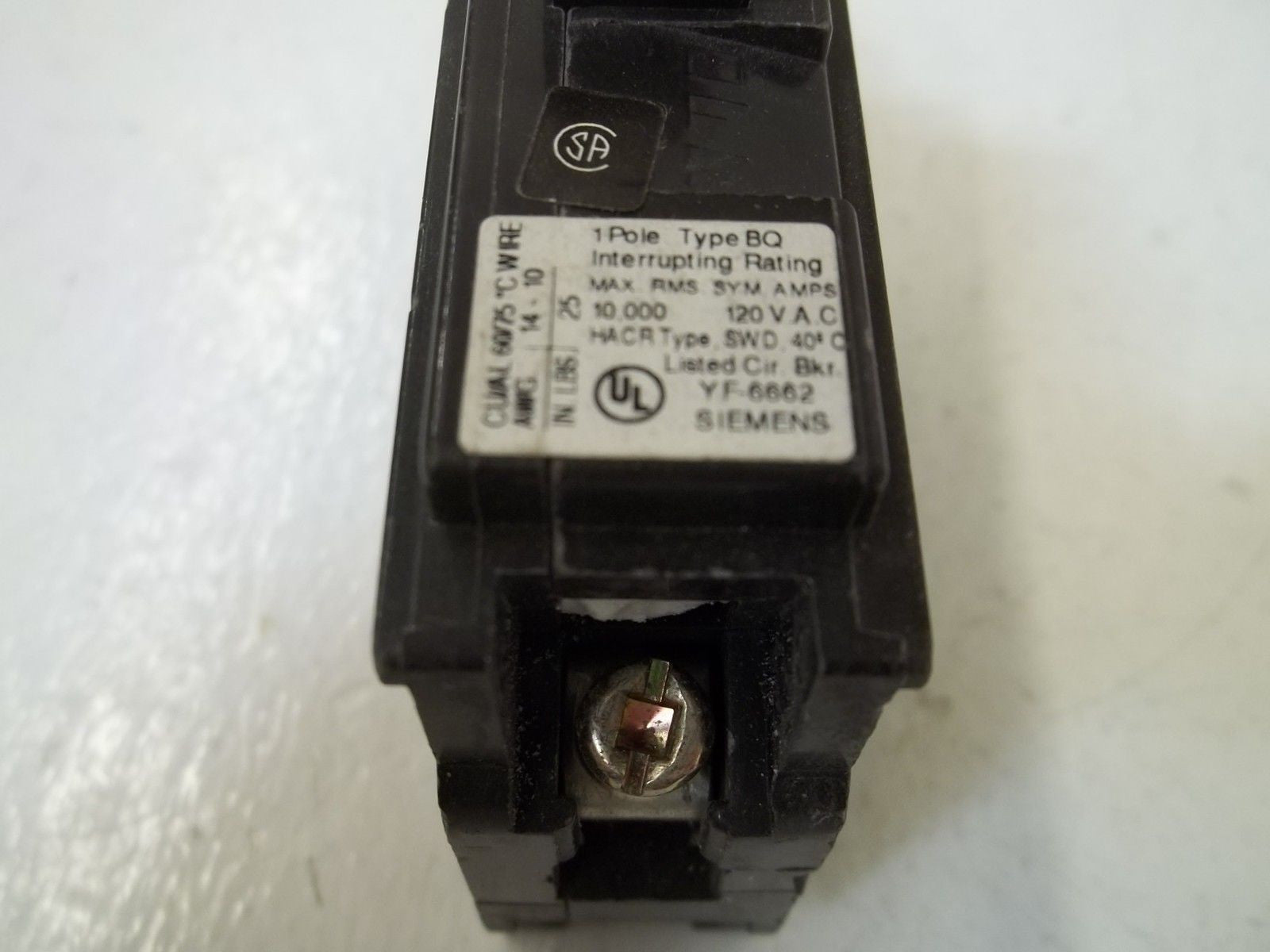SIEMENS BQ1B020L CIRCUIT BREAKER 20A *USED*