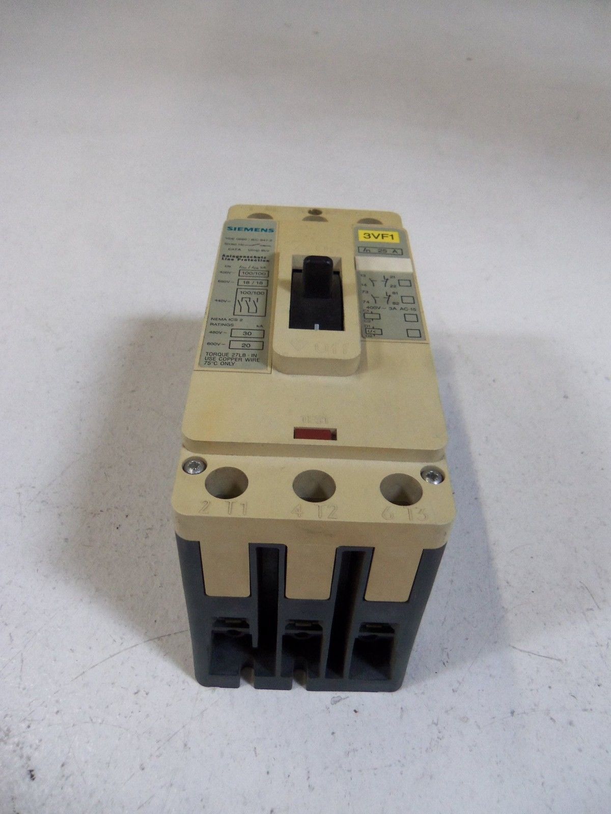 SIEMENS CIRCUIT BREAKER 3VF1231-1FD41-0AA0 *USED*