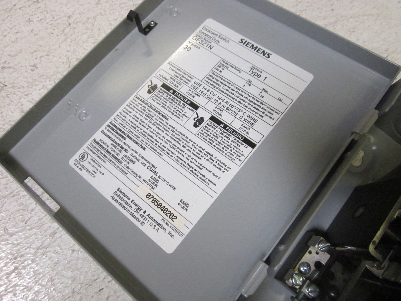 SIEMENS GF321N 30A SAFETY SWITCH GENERAL DUTY  *NEW NO BOX*