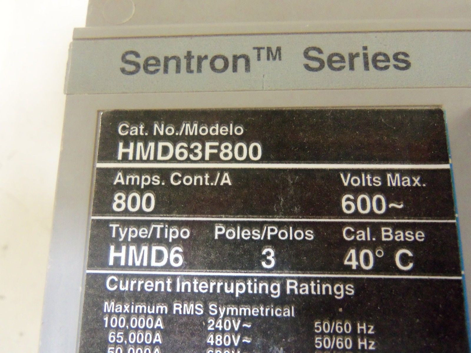 SIEMENS HMD63F800 CIRCUIT BREAKER (FRAME) *NEW NO BOX*
