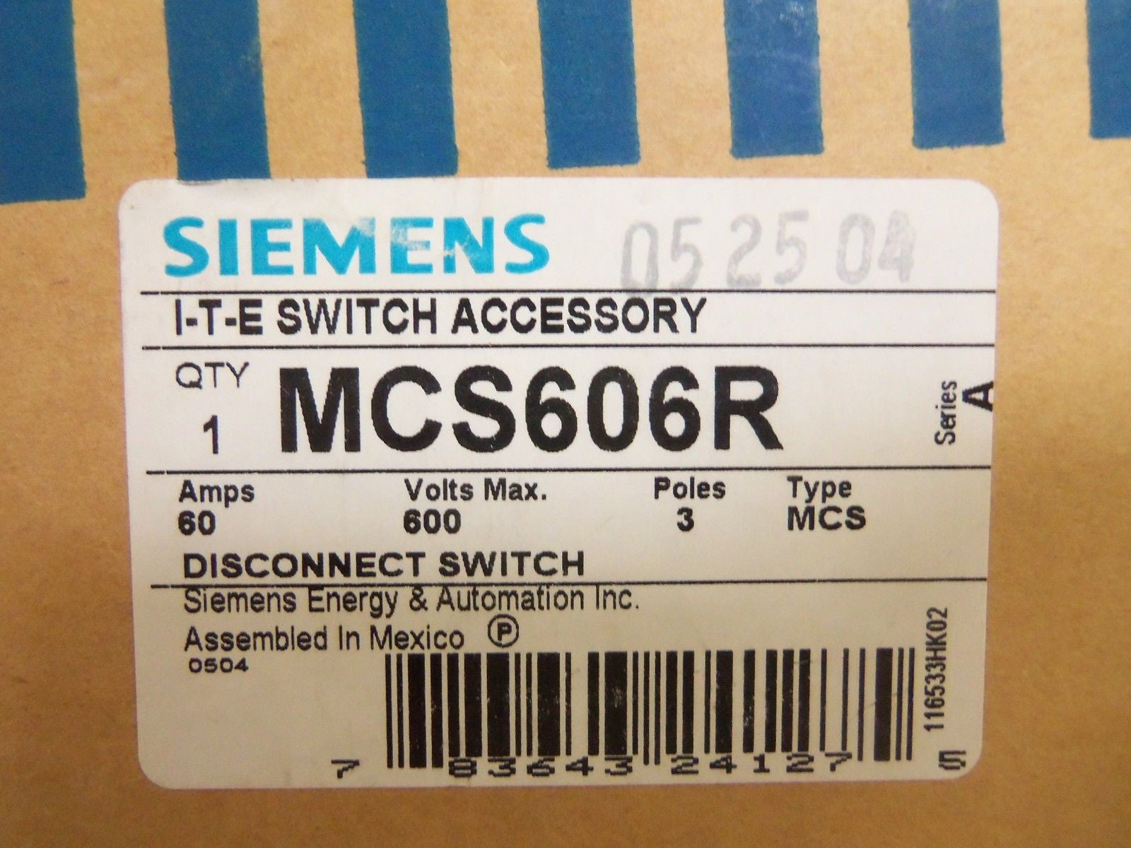 SIEMENS MCS606R HANDLE OPERATOR *NEW IN BOX*