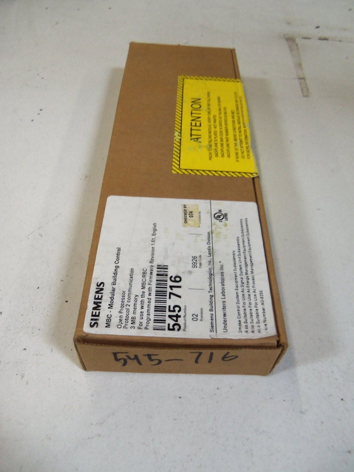 SIEMENS MODULER BUILDING CONTROL 545-716 OPEN PROCESSOR *FACTORY SEALED*