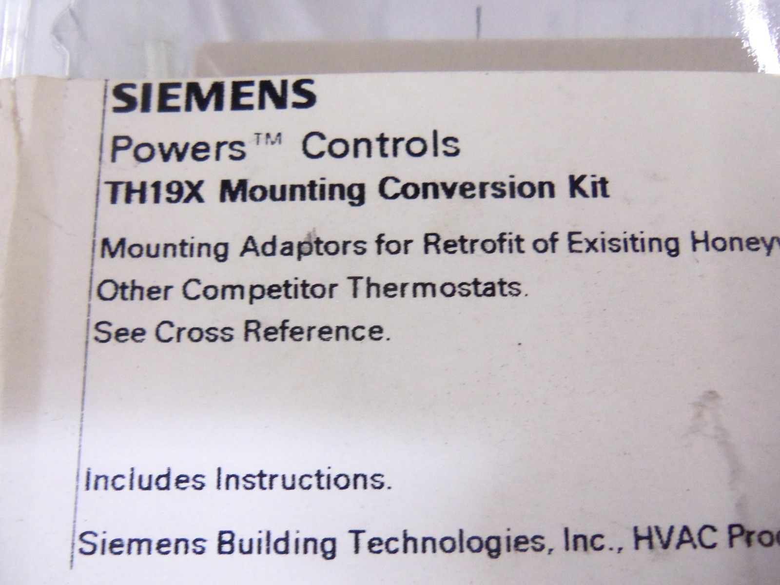 SIEMENS TH19X MOUNTING CONVERSION KIT *NEW IN BOX*