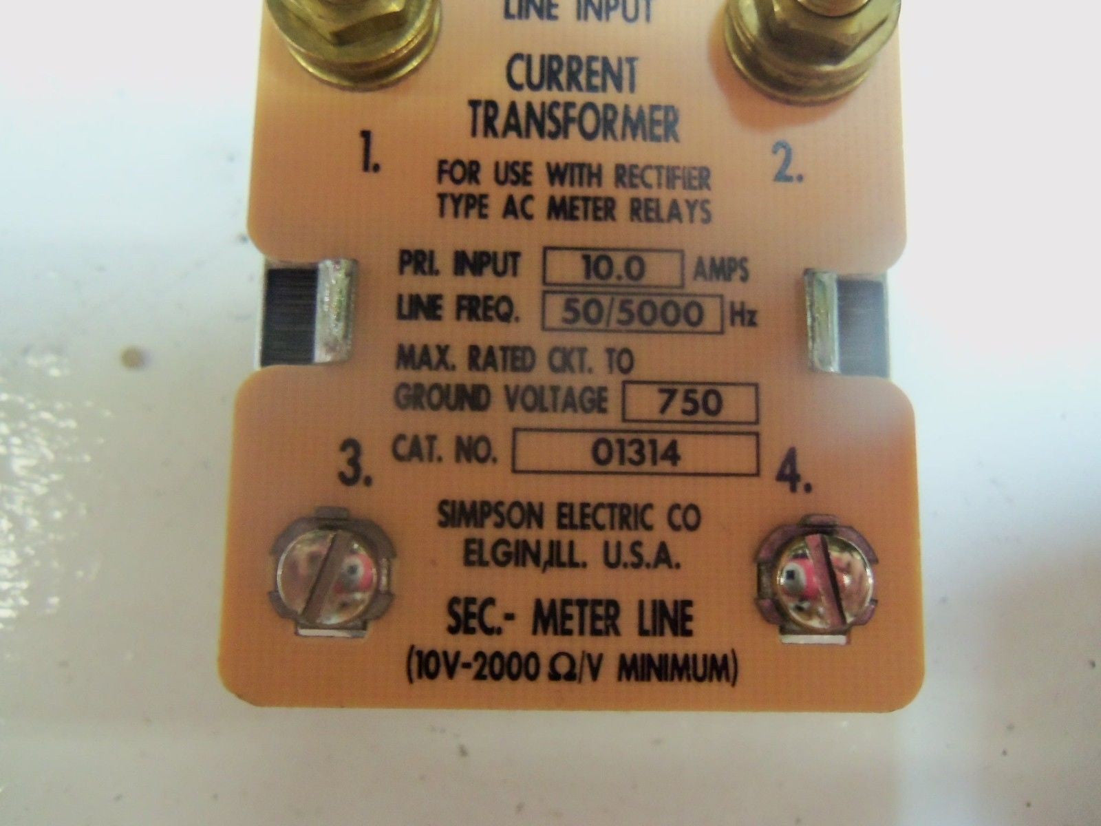 SIMPSON 01314 CURRENT TRANSFORMER  *NEW IN BOX*
