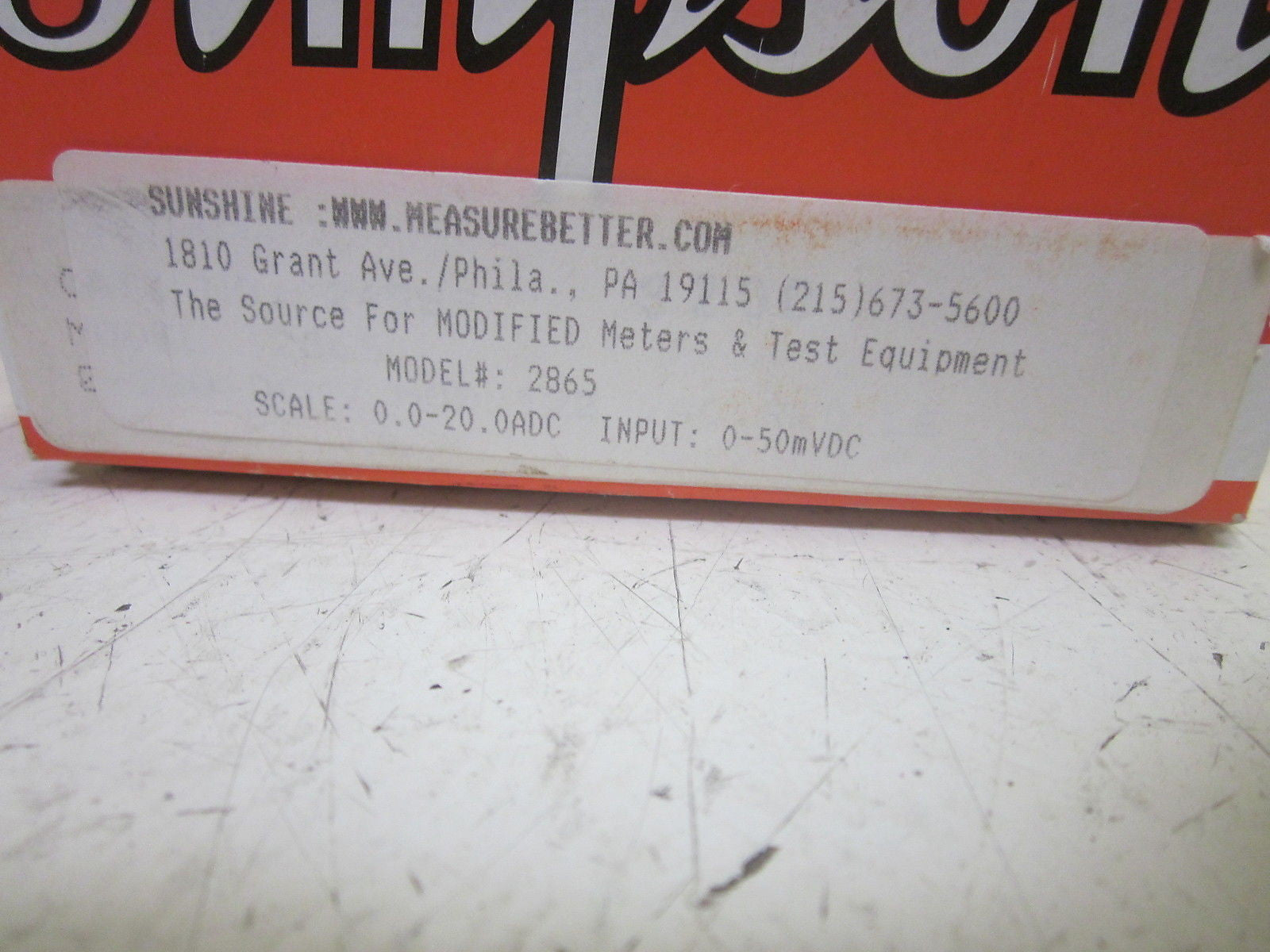 SIMPSON 2865 DIGITAL PANEL MOUNT 0.0-20.0ADC 105-130V *NEW IN BOX*