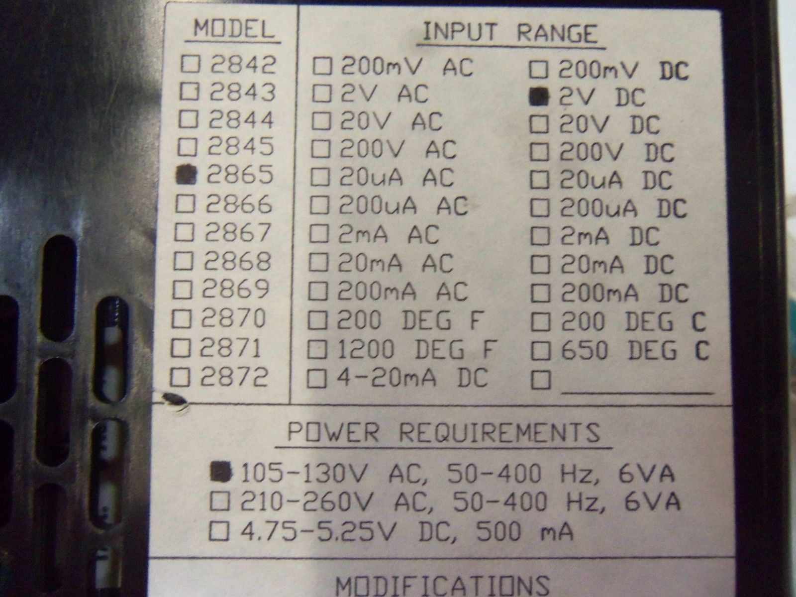 SIMPSON DIGITAL PANEL MOUNT 2865 105-130V *NEW NO BOX*