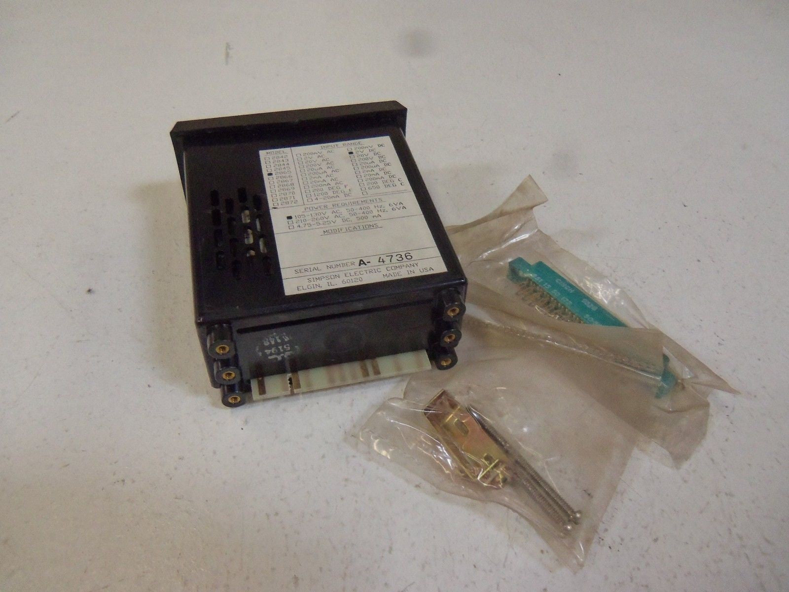 SIMPSON DIGITAL PANEL MOUNT 2865 105-130V *NEW NO BOX*