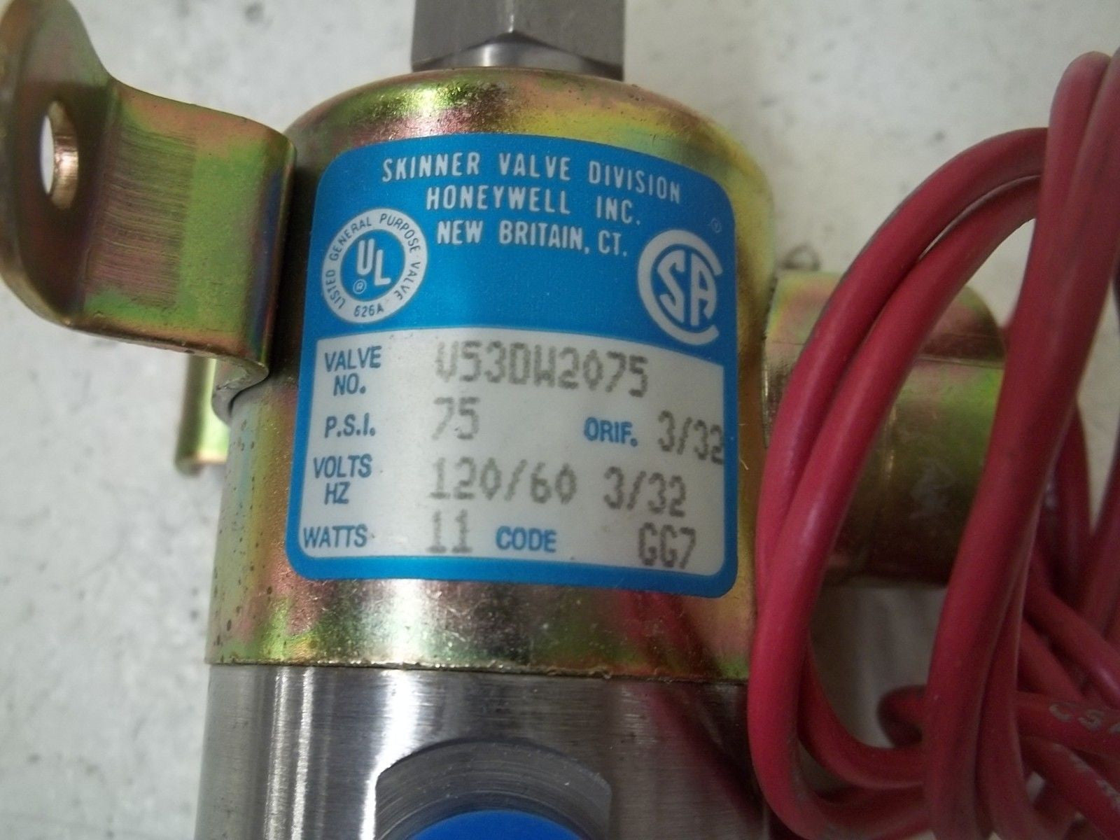 SKINNER VALVE V53DW2075 SOLENOID VALVE *USED*