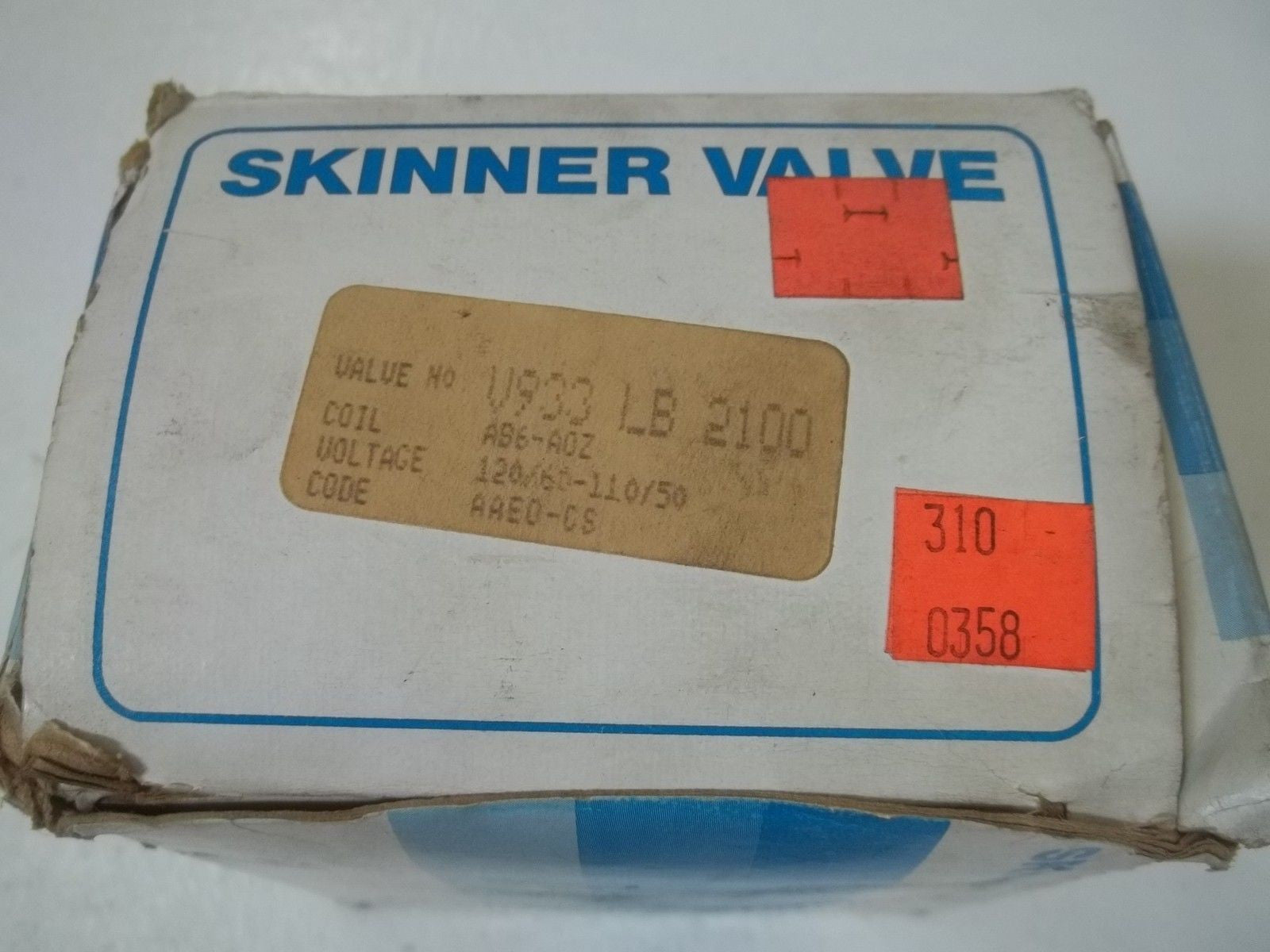 SKINNER VALVE V933LB2100 SOLENOID VALVE 120/60 *USED*