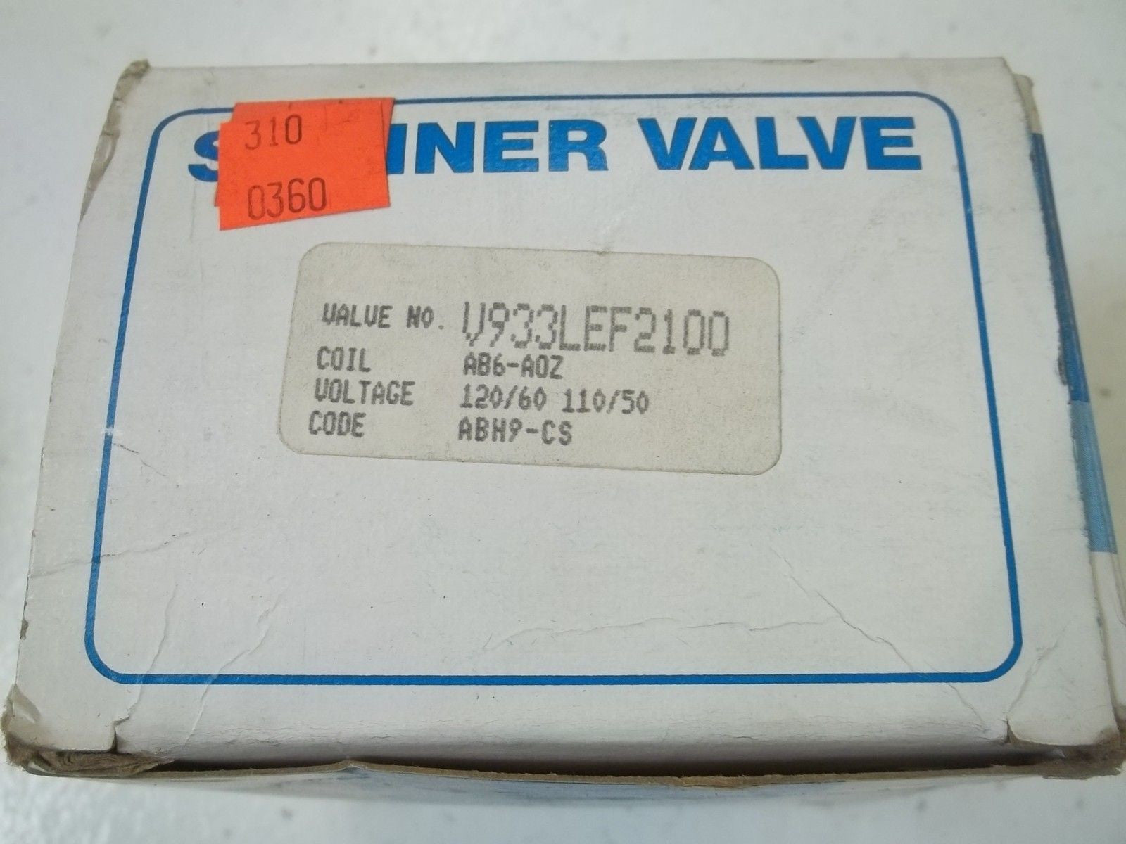 SKINNER VALVE V933LEF2100 SOLENOID VALVE 120/60, 100 PSI *USED*