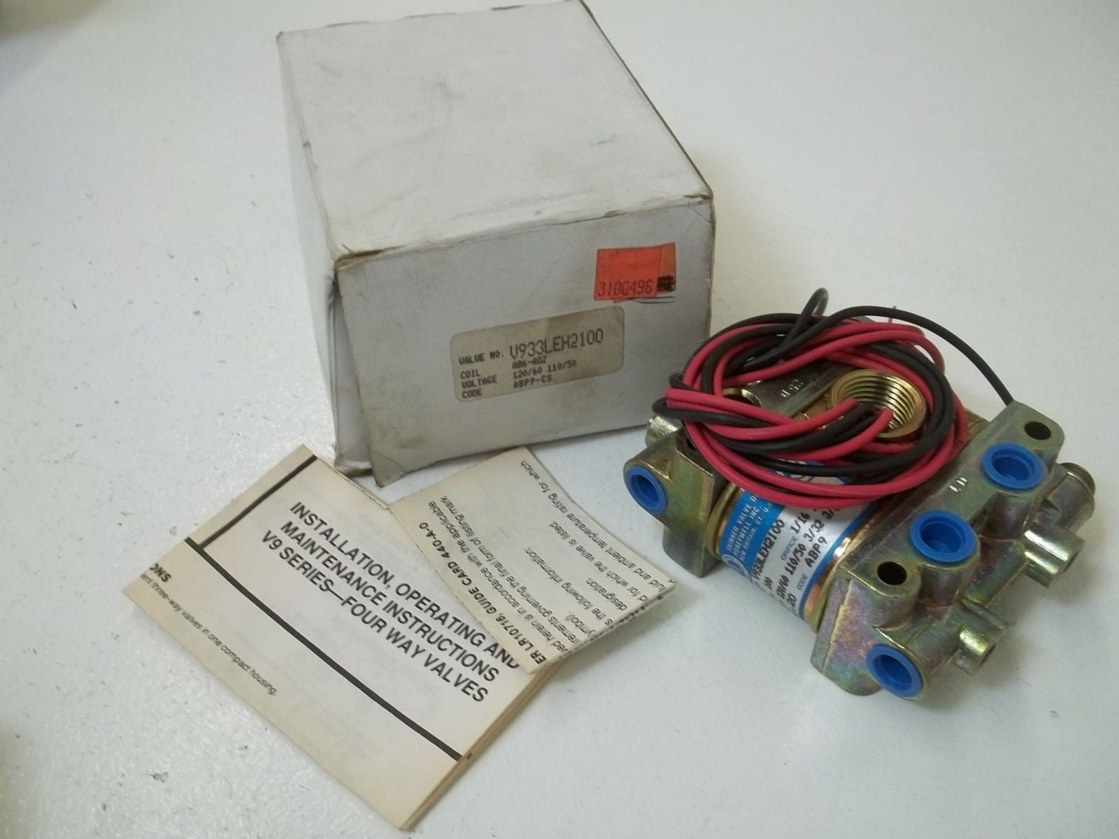 SKINNER VALVE V933LEH2100 SOLENOID VALVE 100 PSI, 120/60*USED*