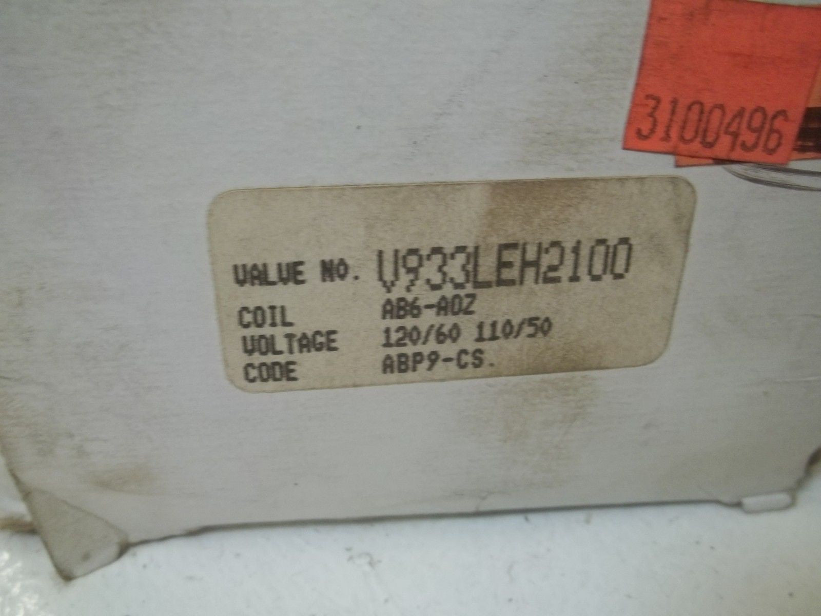 SKINNER VALVE V933LEH2100 SOLENOID VALVE 100 PSI, 120/60*USED*
