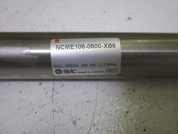SMC NCME106-0600-XB6 AIR CYLINDER 250PSI *USED*