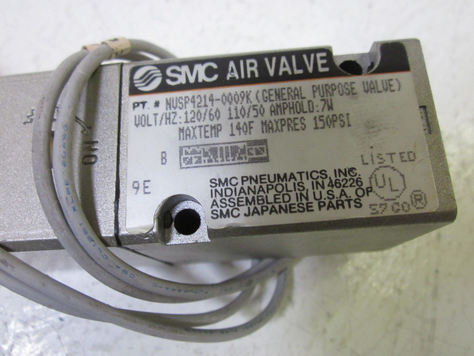 SMC NVSP4214-0009K AIR VALVE (AS PICTURED) *USED*
