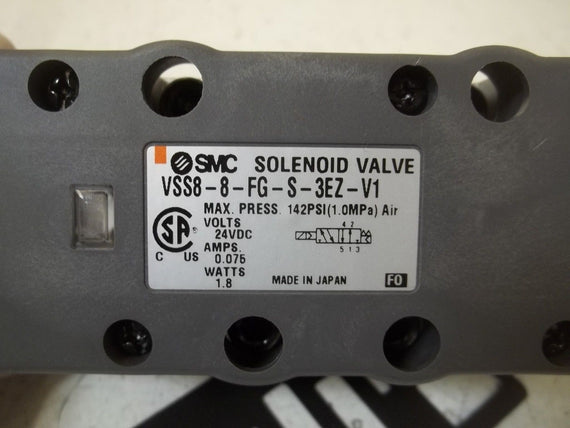 SMC VSS8-8-FG-S-3EZ-V1 SOLENOID VALVE *NEW NO BOX*