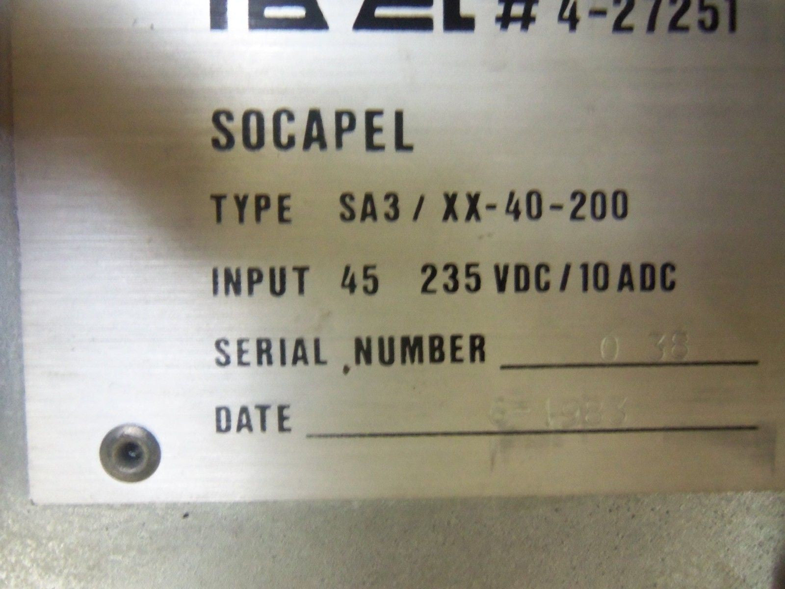 SOCAPEL SA3/XX-40-200 *USED*