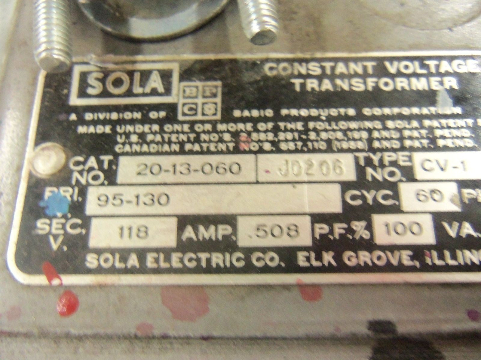 SOLA 20-13-060-J020C *USED*