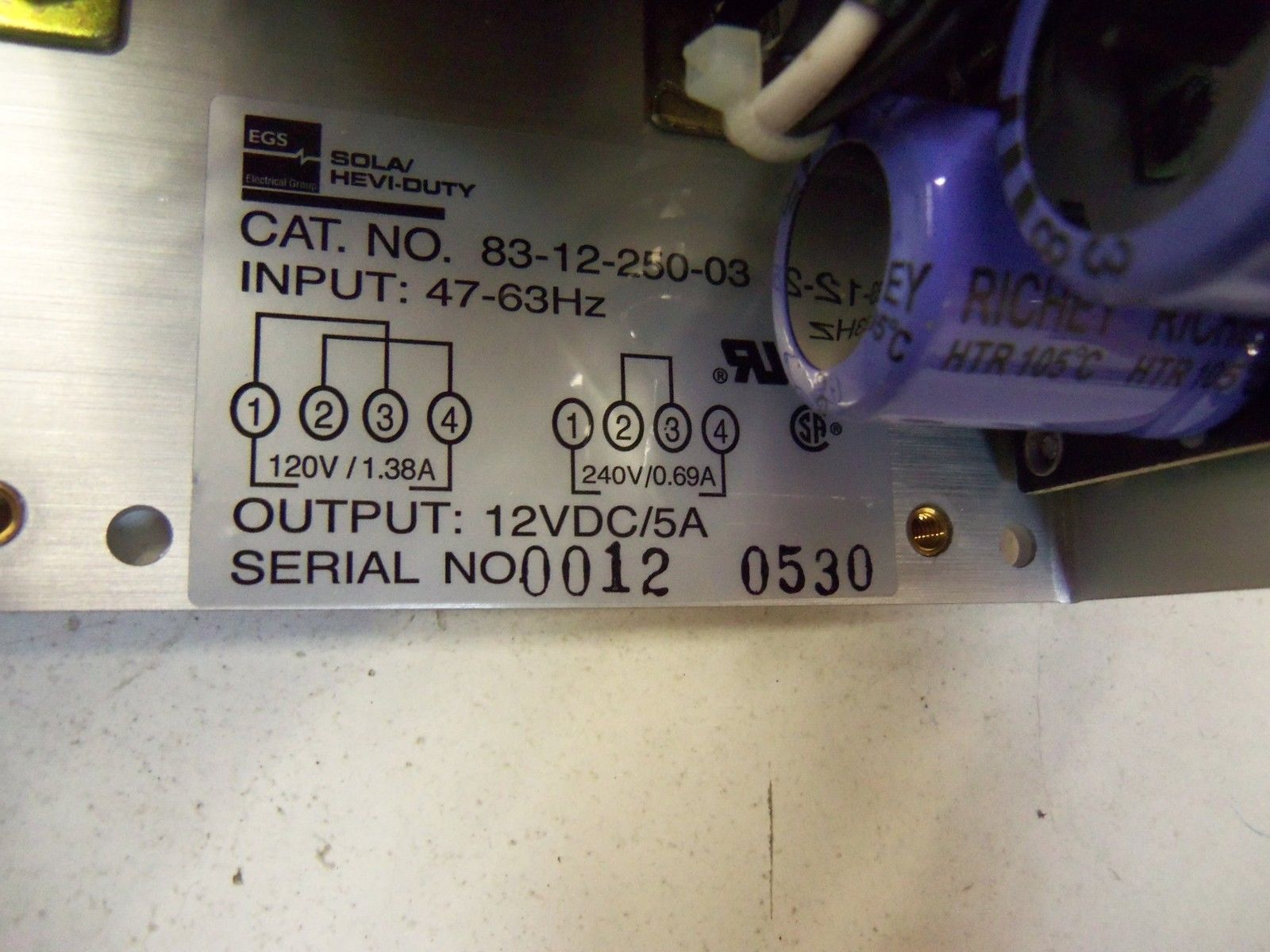 SOLA 83-12-250-3 DC POWER SUPPLY *NEW IN BOX*