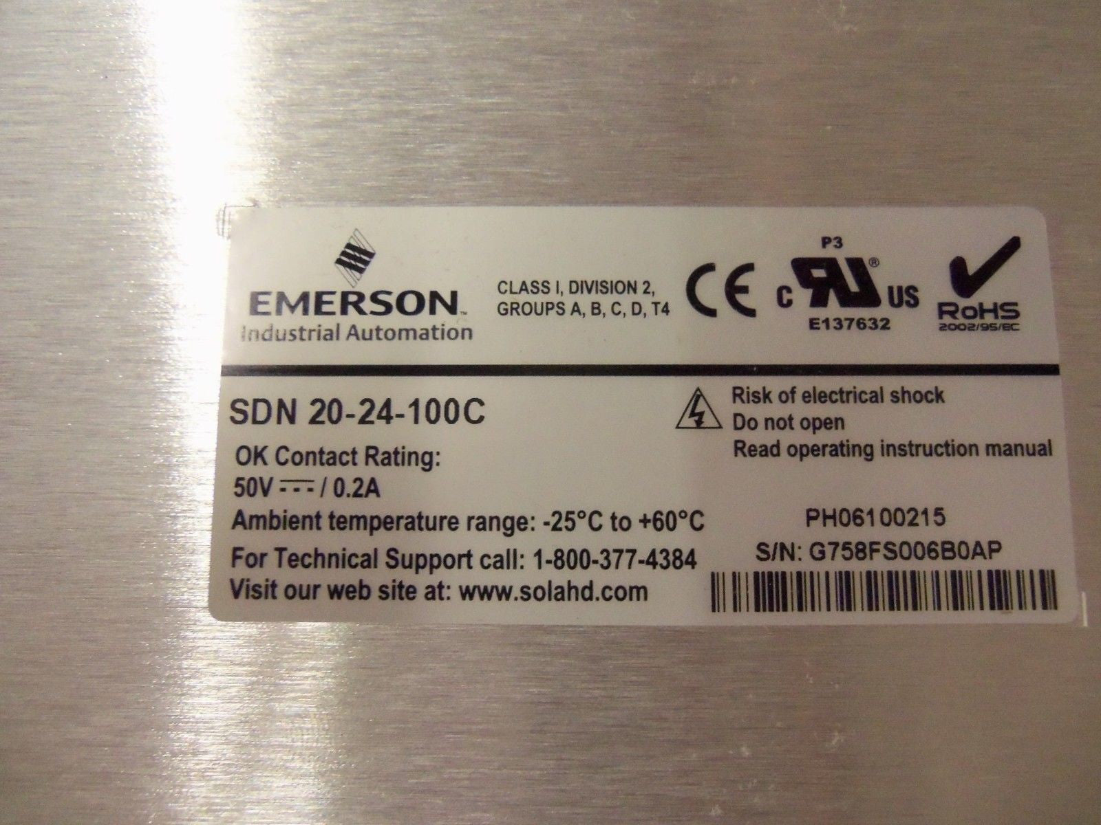 SOLA POWER SUPPLY SDN 20-24-1000 *NEW IN BOX*