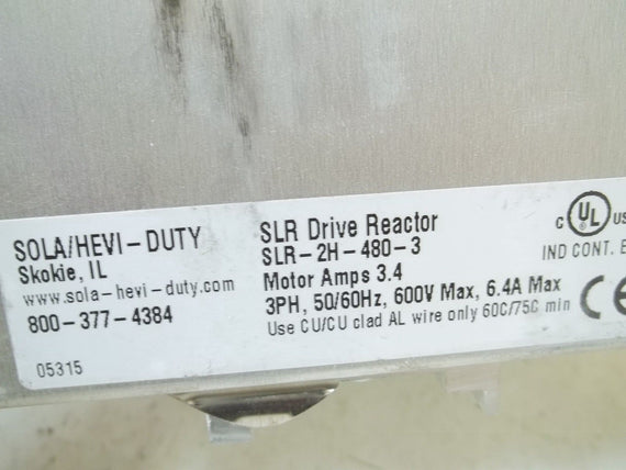SOLA SLR-2H-480-3 SLR DRIVE REACTOR *USED*