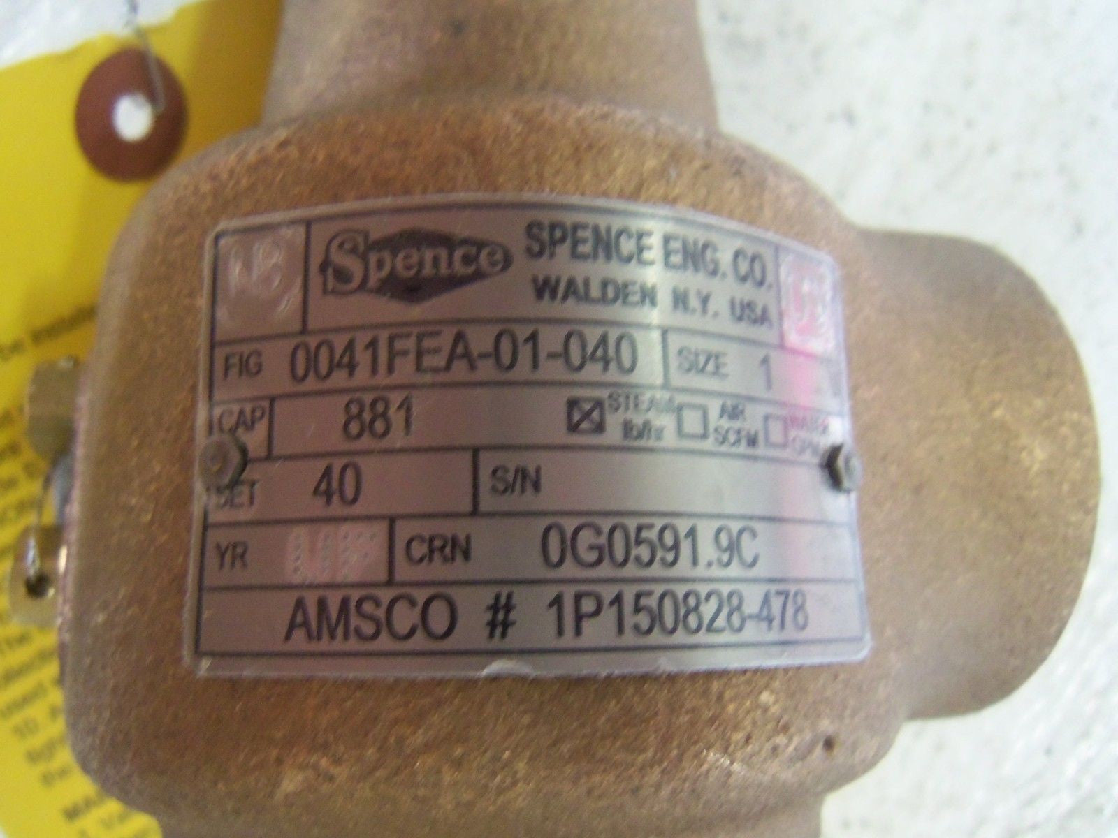 SPENCE 0041FEA-01-040 VALVE *NEW IN BOX*