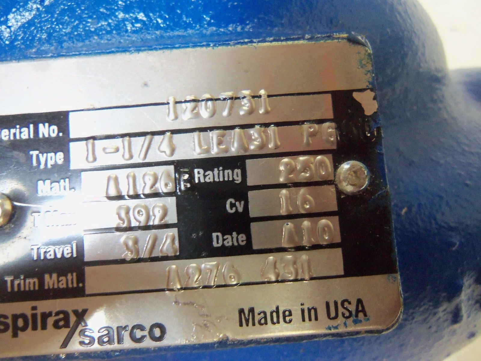 SPIRAX SARCO 1-1/4 LE431 P6S0 VALVE *NEW NO BOX*