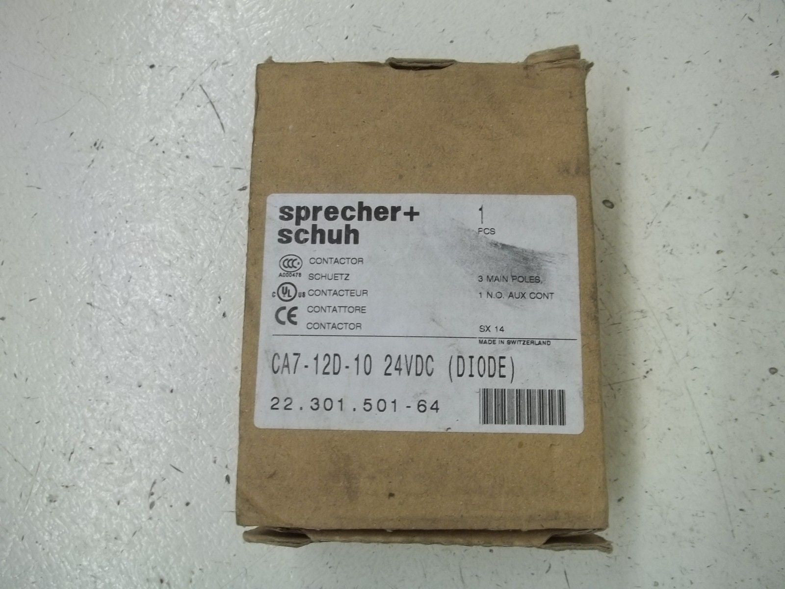 SPRECHER+SCHUH CA7-12D-10 24VDC CONTACTOR *NEW IN BOX*