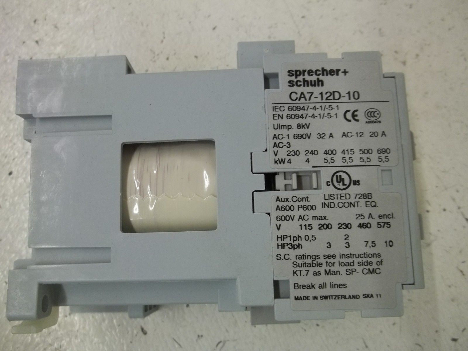 SPRECHER+SCHUH CA7-12D-10 24VDC CONTACTOR *NEW IN BOX*