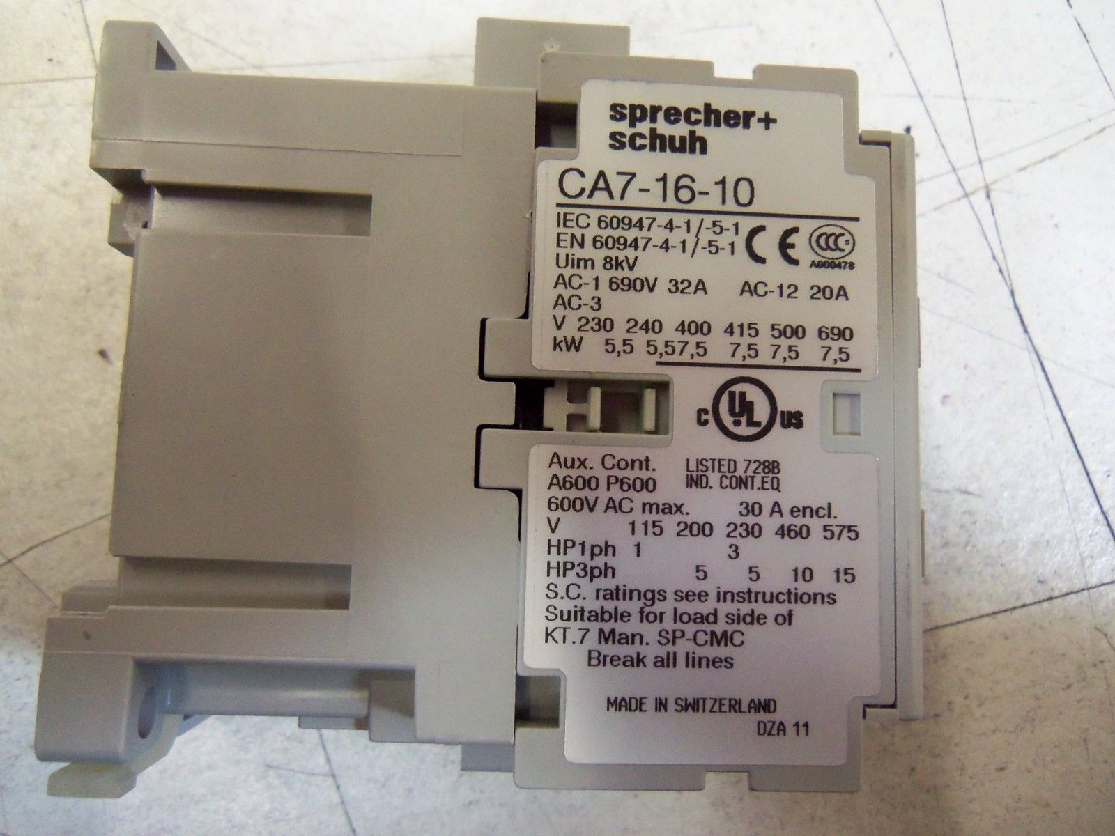 SPRECHER+SCHUH CA7-16-10-120 110/120V * NEW IN BOX*