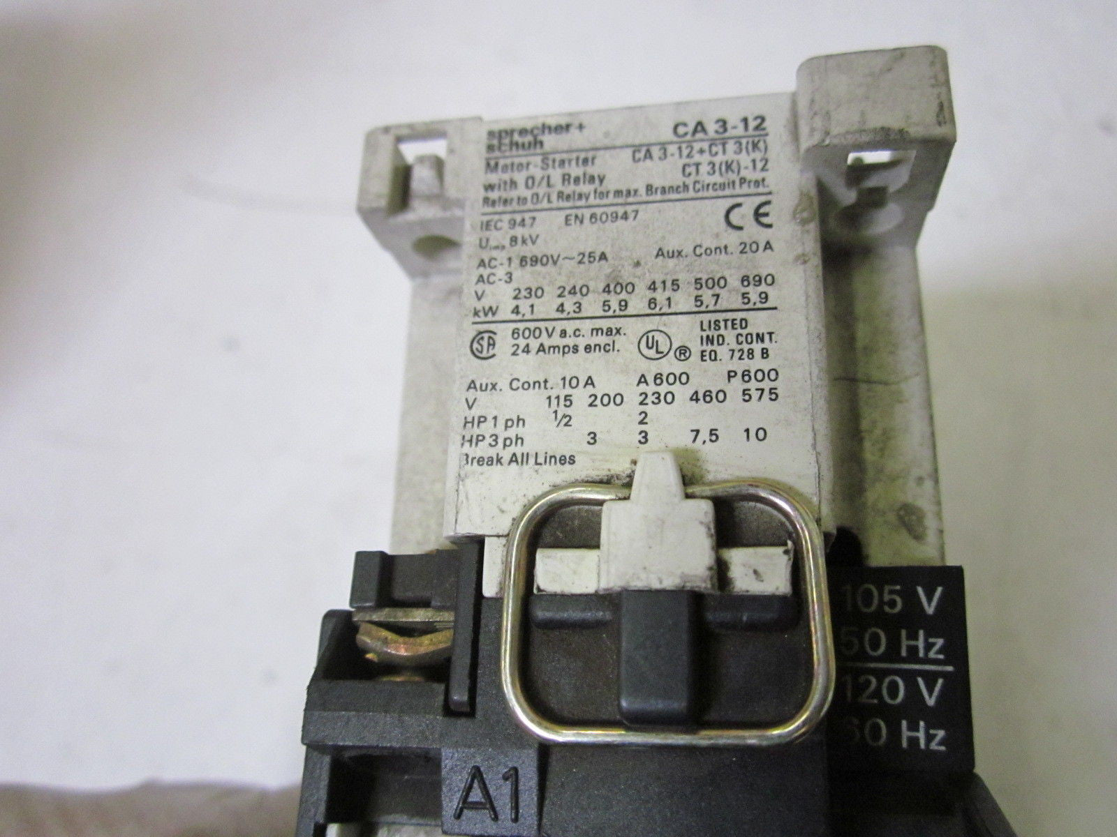 SPRECHER+SCHUH CT3K-12 WITH CA3-12-10 120V *USED*