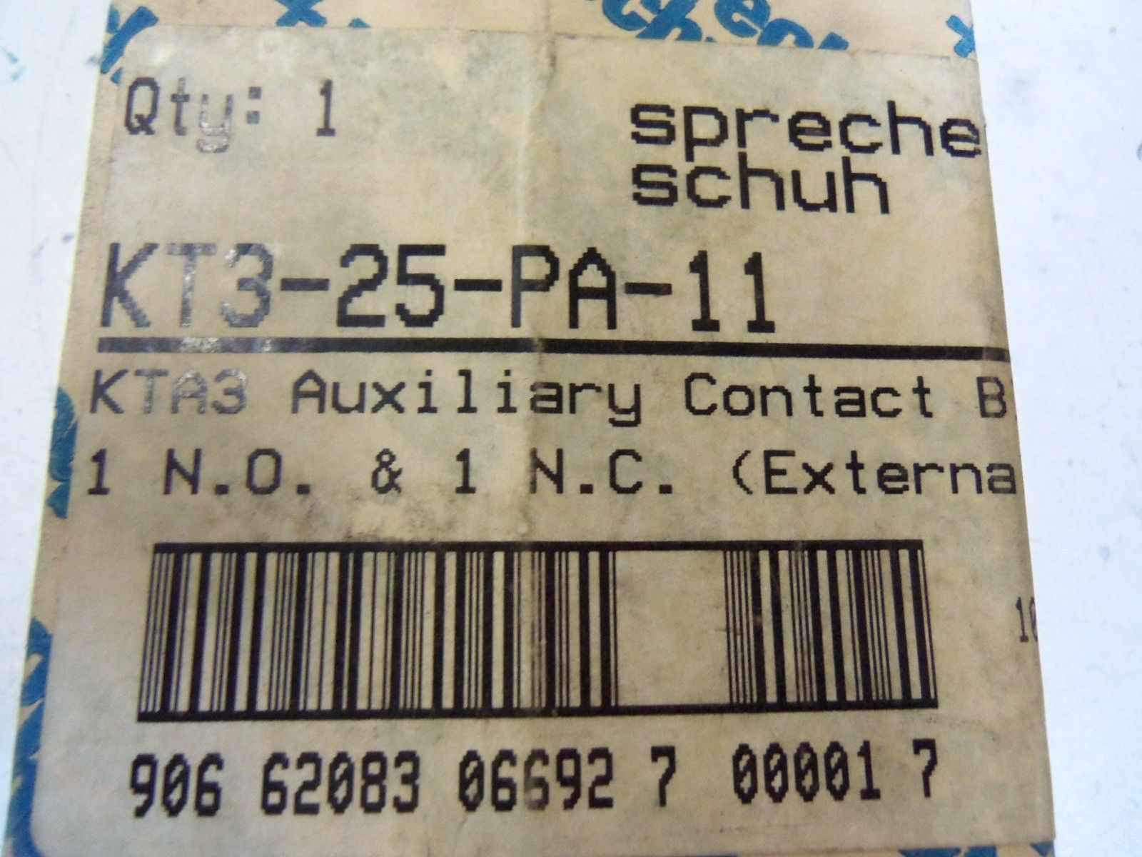 SPRECHER+SCHUH KT3-25-PA-11 *NEW IN BOX*