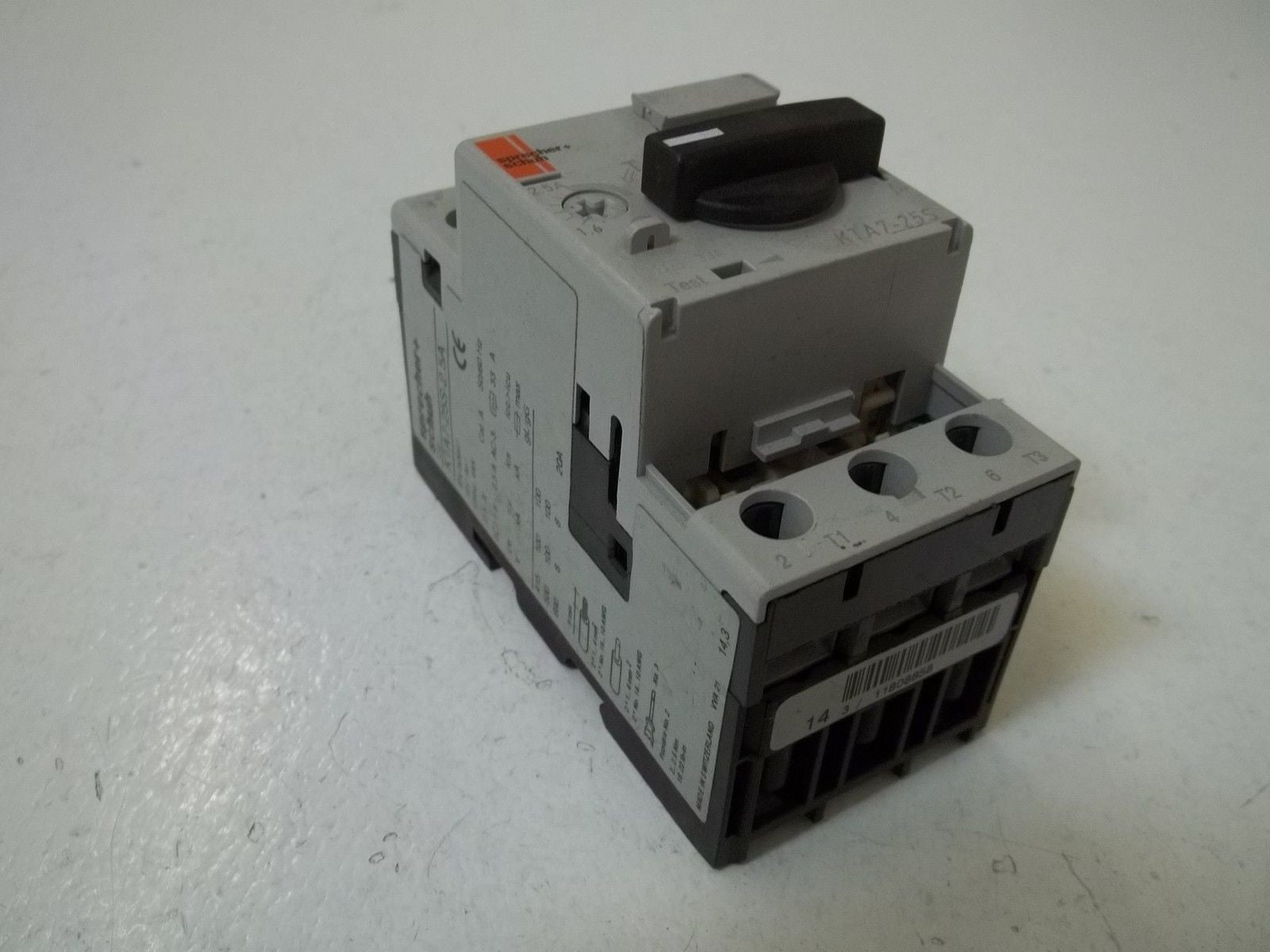 SPRECHER+SCHUH KTA7-25S-2.5A MANUAL MOTOR STARTER PROTECTOR *USED*