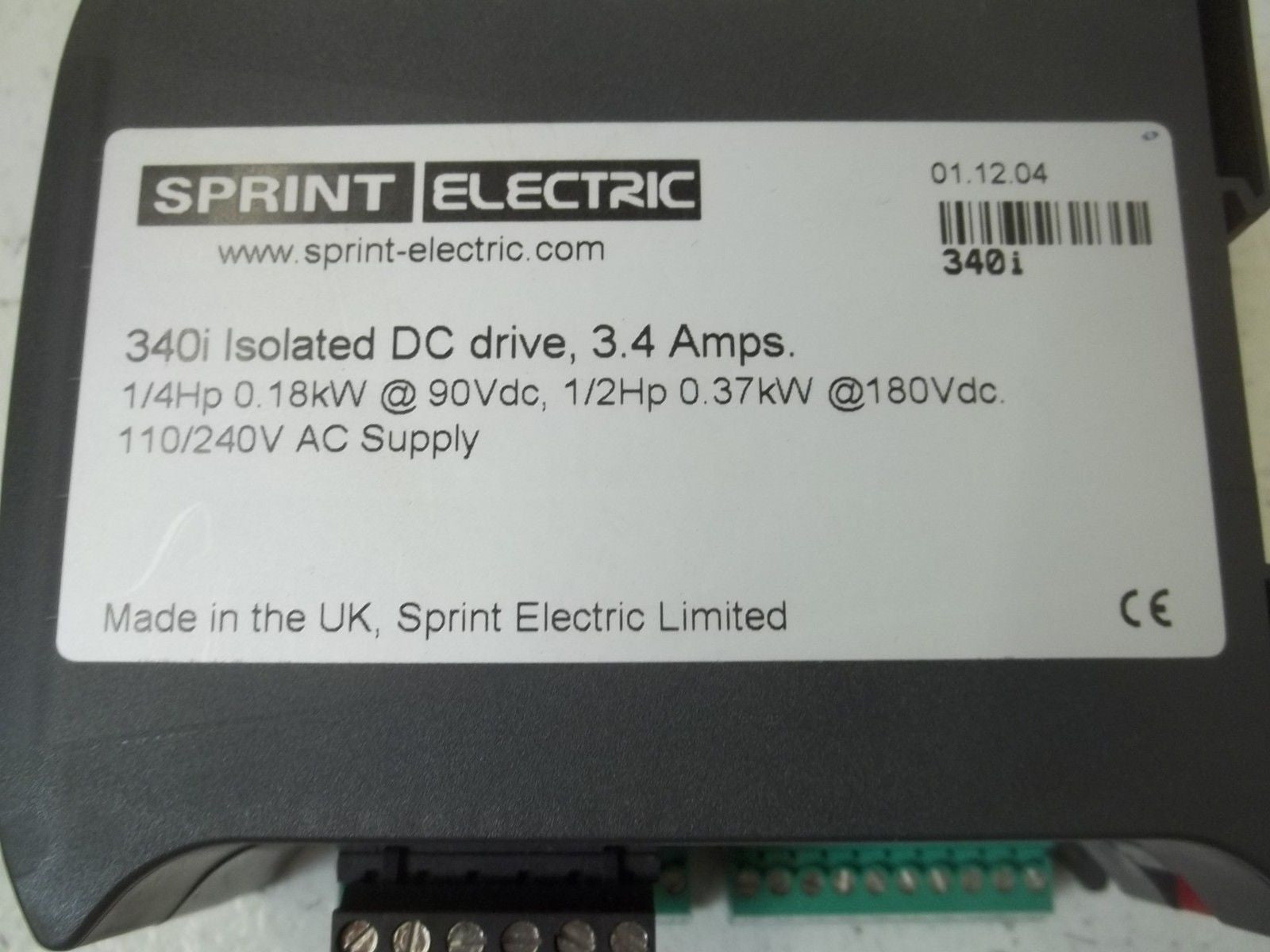 SPRINT ELECTRIC 340I ISOLATED DC DRIVE, 3.4 AMPS *NEW IN A  BOX*