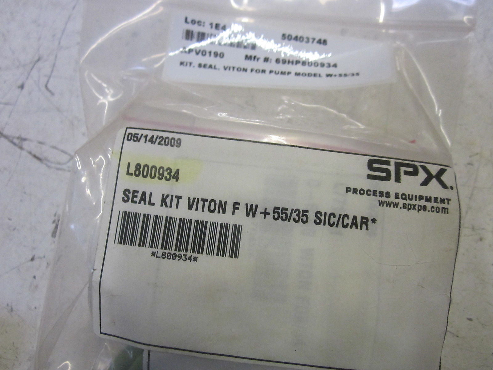 SPX L800934 SEAL KIT VITON FW+55/35 SIC/CAR *NEW IN A FACTORY BAG*