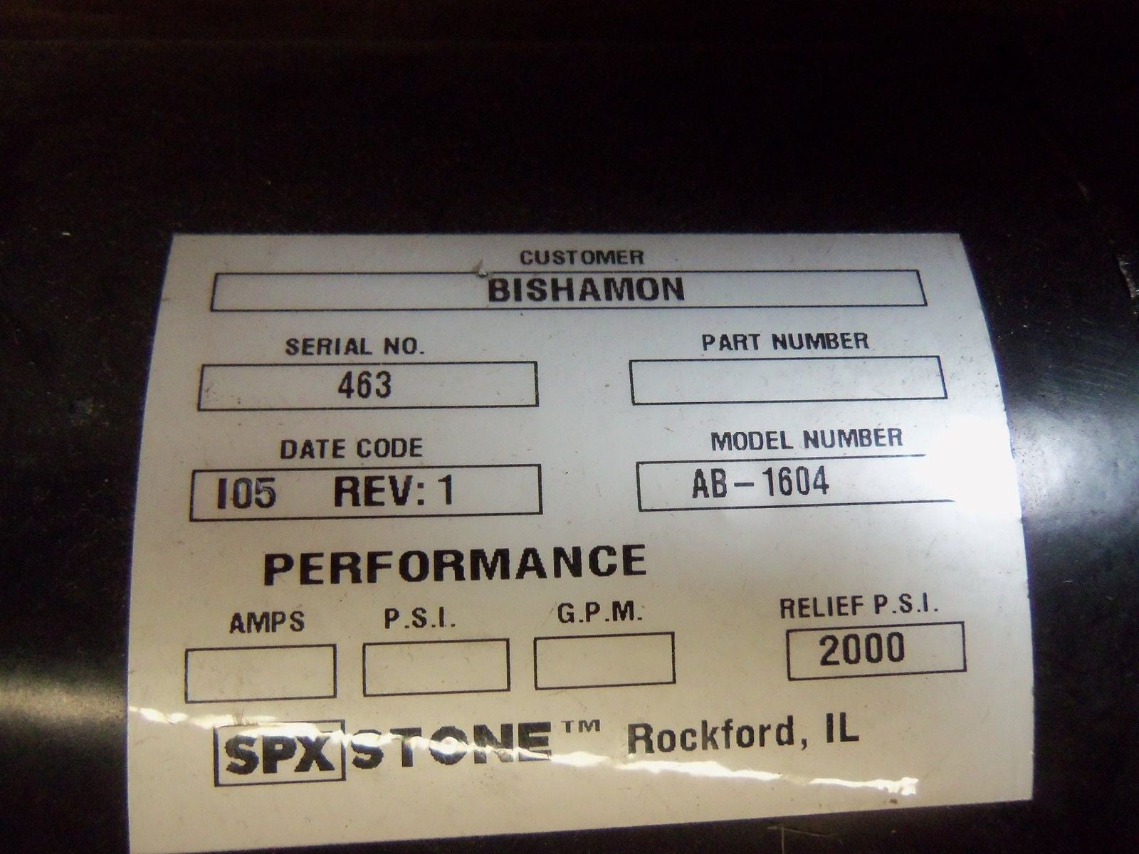 SPX STONE PUMP AB-1604 *NEW IN BOX*