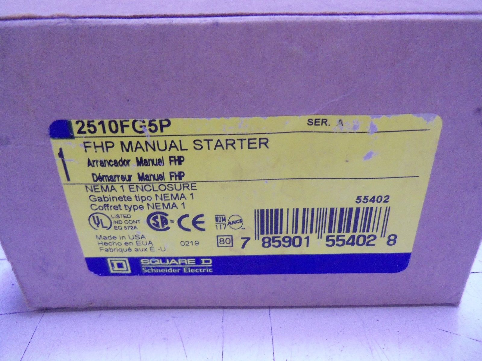SQUARE D 2510FG5P STARTER  *NEW IN BOX*