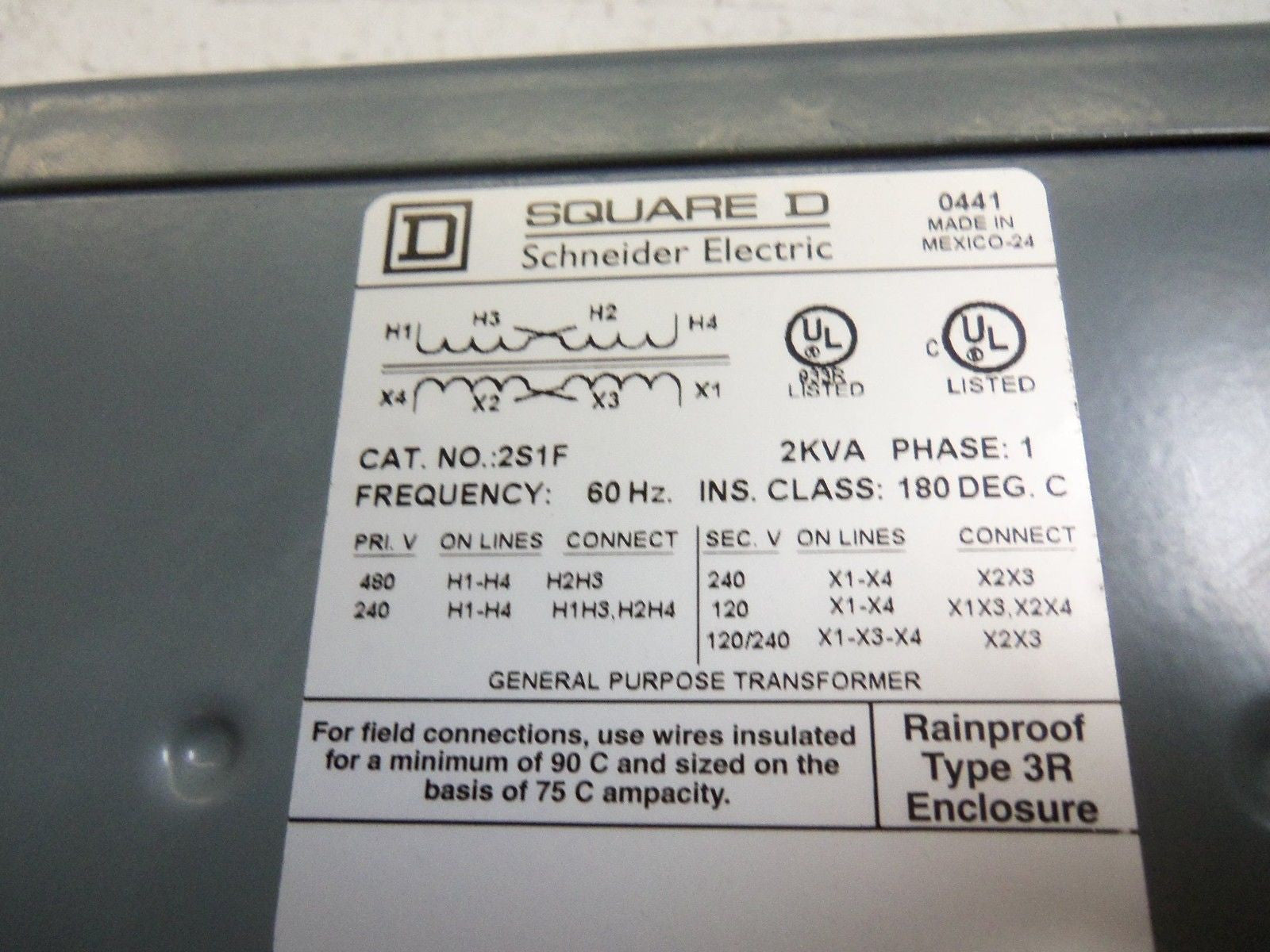 SQUARE D 2S1F TRANSFORMER *NEW IN BOX*